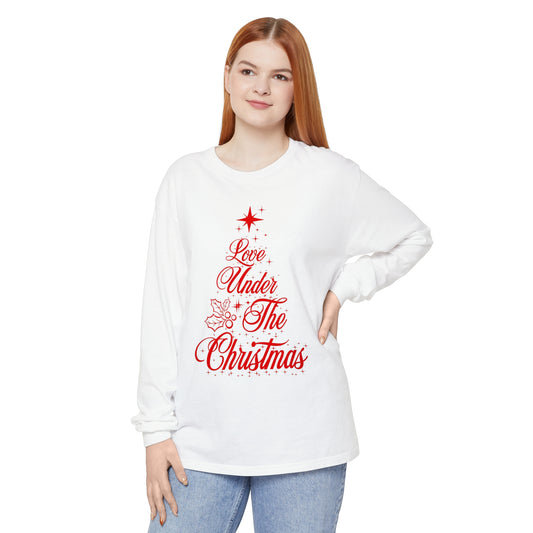 Love Under The Christmas Tree Long Sleeve T-Shirt | Exclusive design print by Elisa Savoia | Giada Valenti Collection