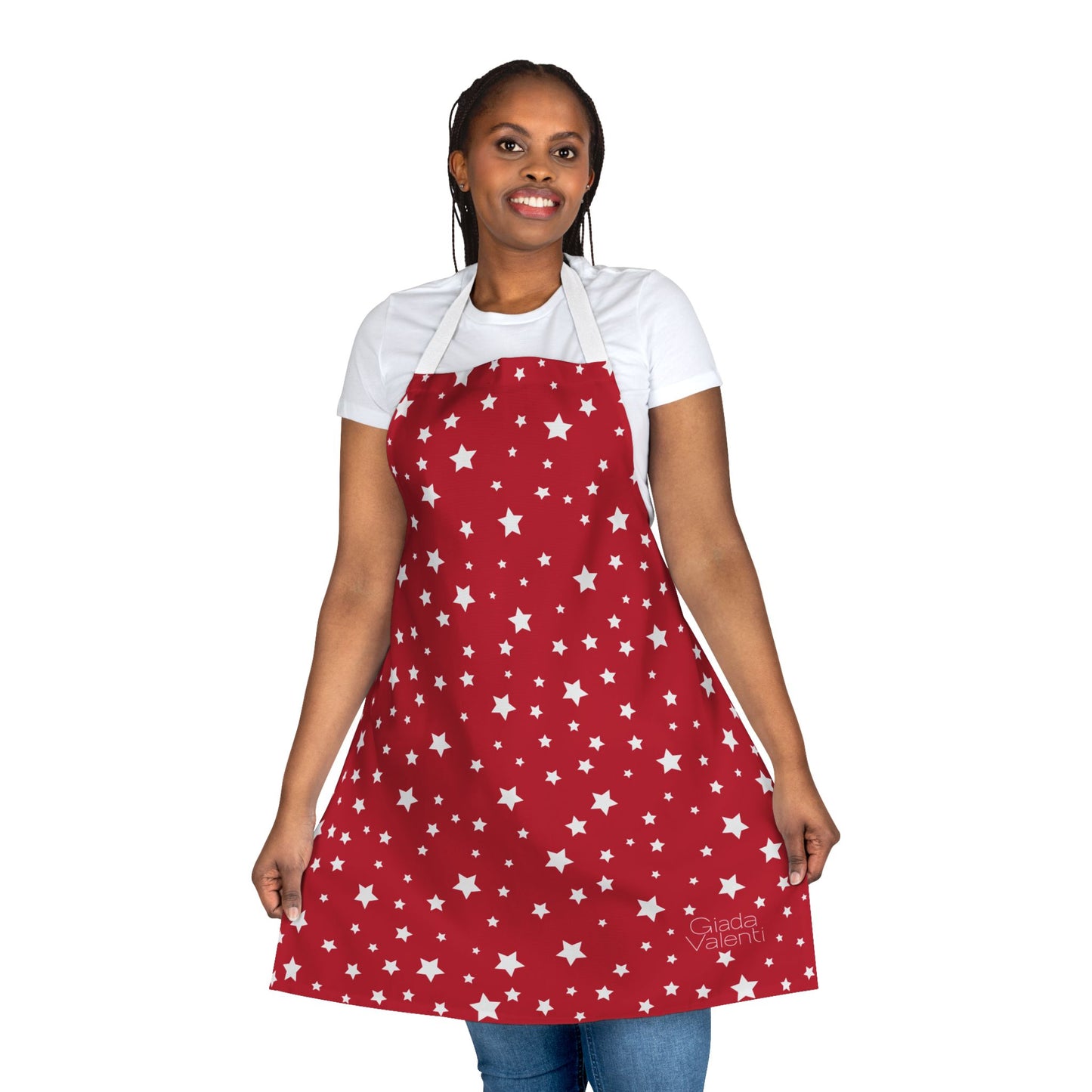 Christmas Stars Apron with Italian Design print | Red | Giada Valenti | Christmas Gift