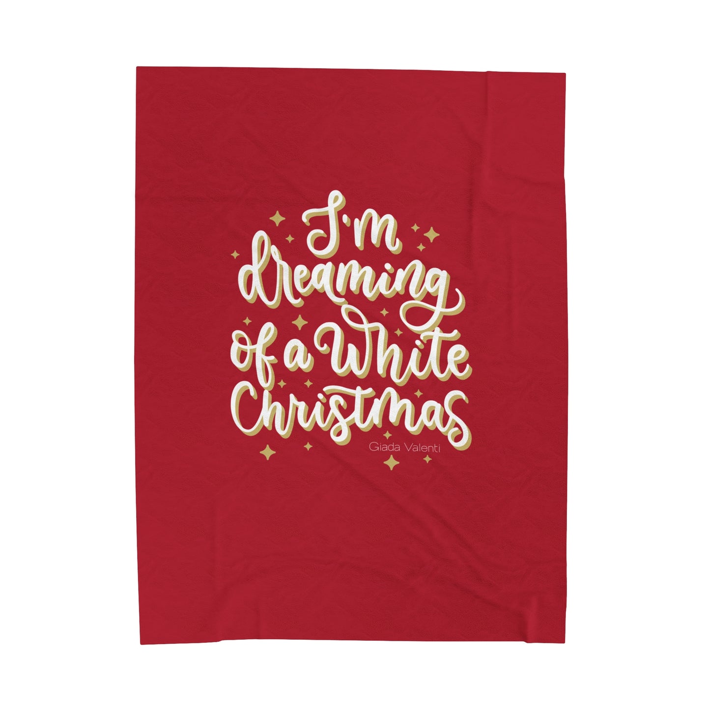 I'm Dreaming of a White Christmas Velveteen Plush Blanket with Italian design print | 60x80 | Red | Giada Valenti | Christmas Gift