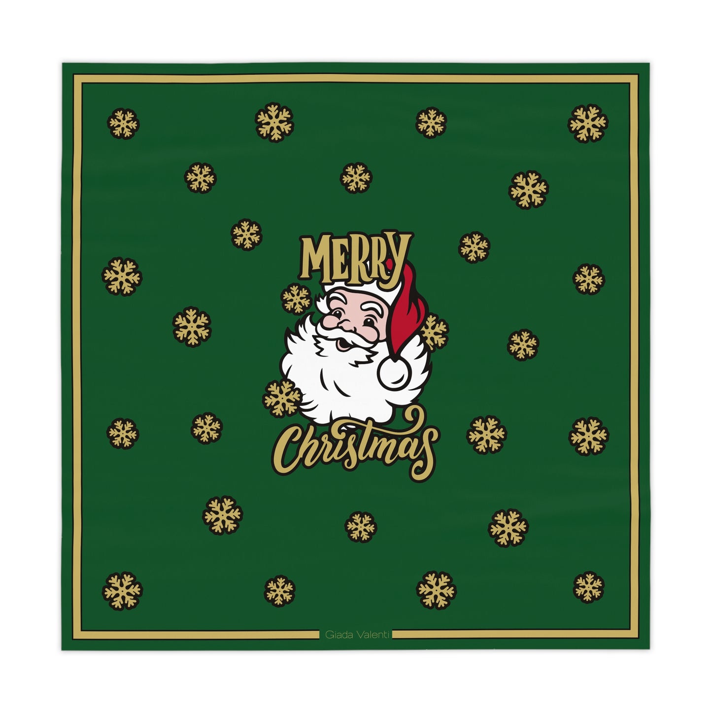 Santa Claus Christmas Tablecloth with Italian Design print | Green | Giada Valenti Collection