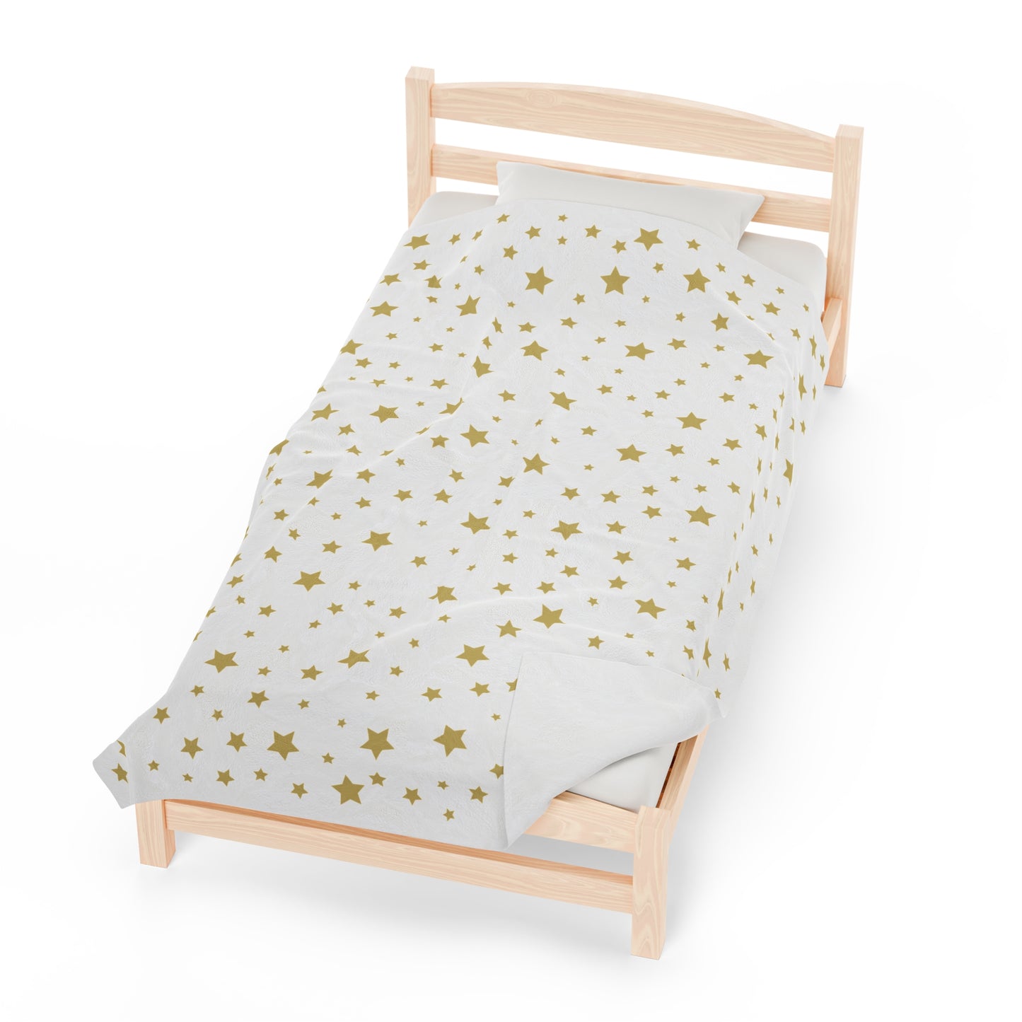 Gold Star Christmas blanket with Italian design print | 60x80 | White | Giada Valenti | Christmas Gift | Velveteen Plush