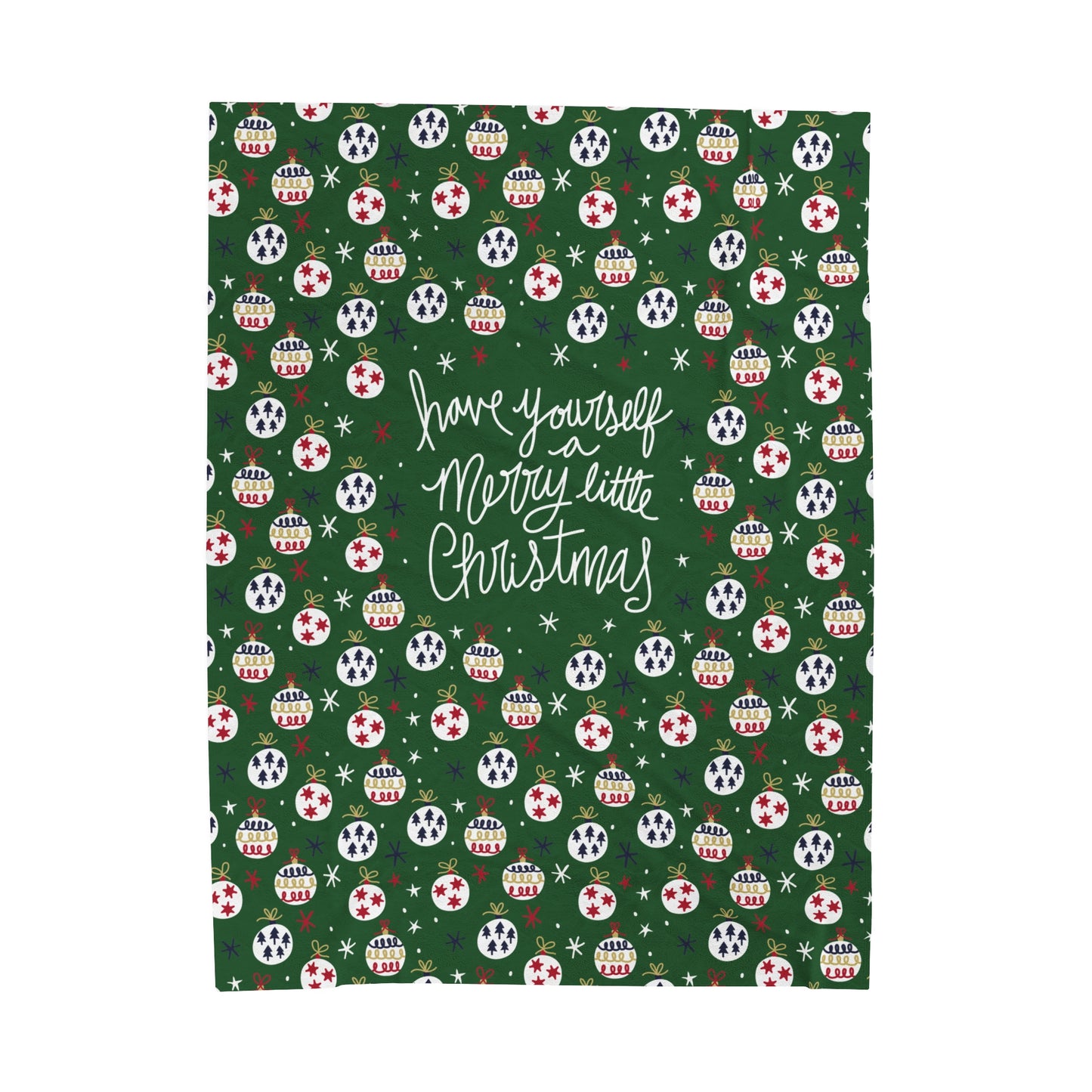 Have Yourself a Merry Christmas blanket with Italian design print | 60x80 | Green | Giada Valenti | Christmas Gift | Velveteen Plush Blanket