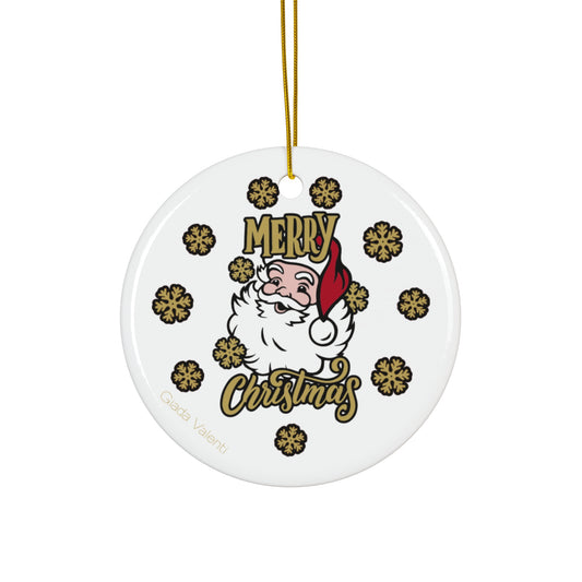 Ceramic Ornament with in Italy designed print | Santa Claus White | Giada Valenti | Christmas Gift