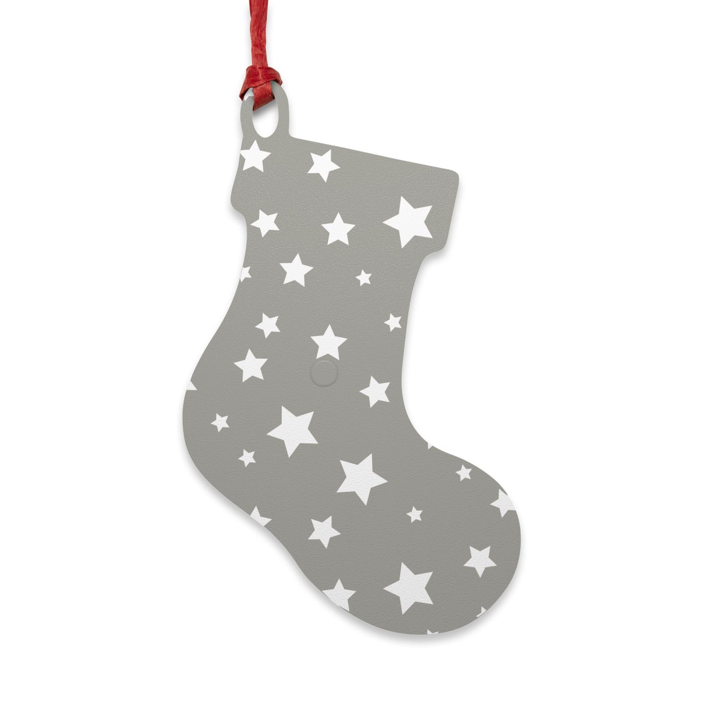 Giada Valenti | Christmas Stocking Wooden Ornament | Designed in Italy | Grey White Stars | Christmas Ornament | Christmas Gift