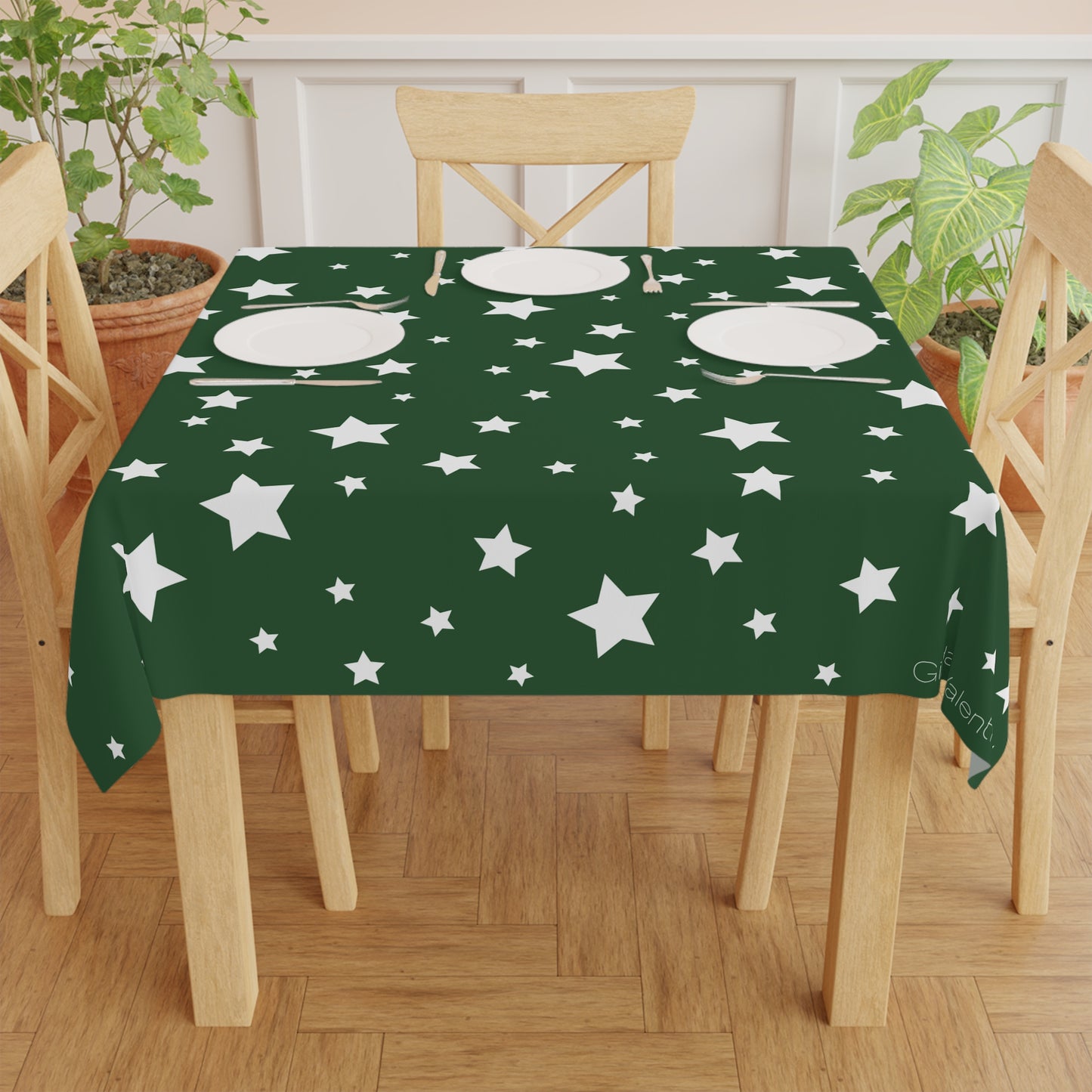 Christmas Star Tablecloth with Italian Design print | Green | Giada Valenti | Christmas Decoration | Christmas Gift