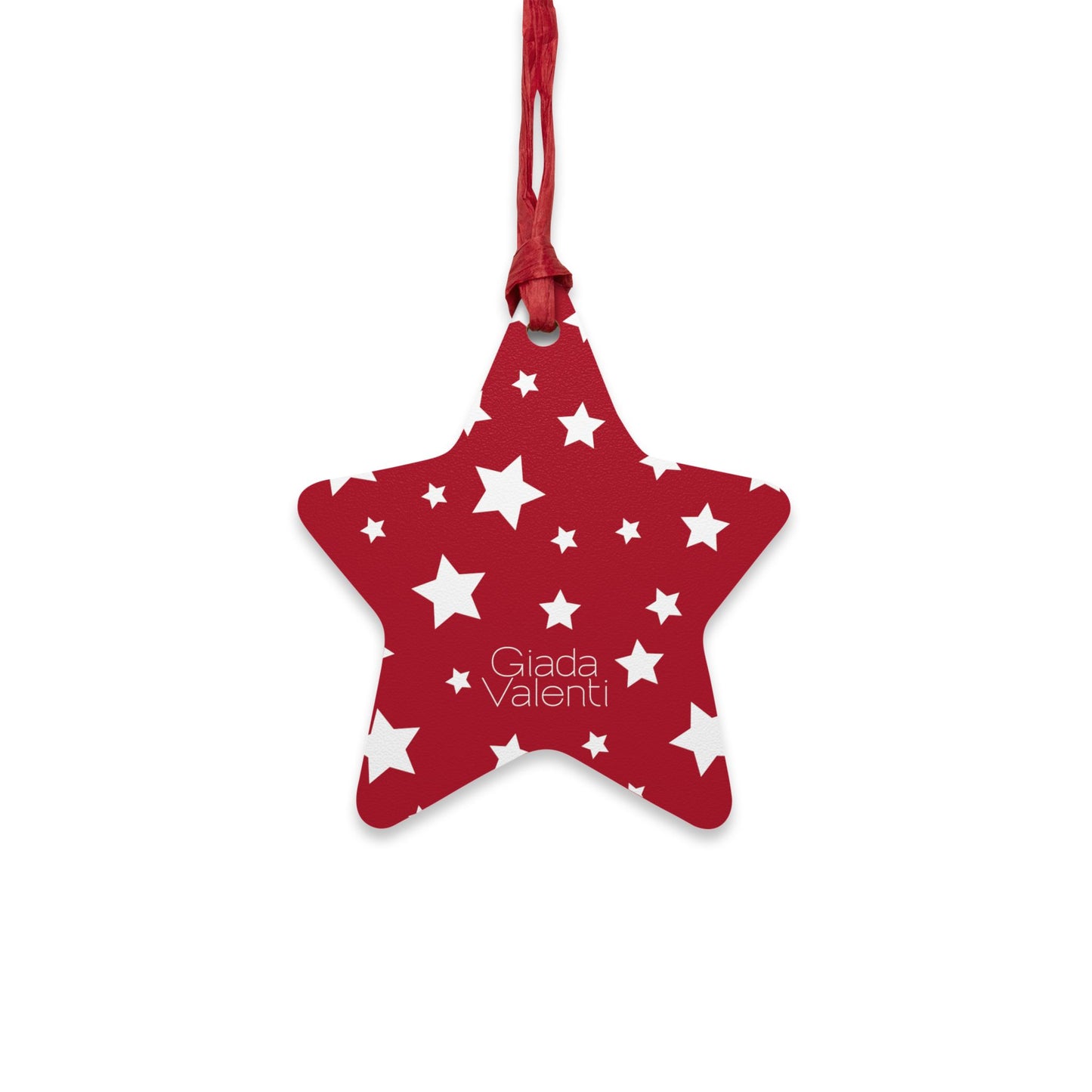 Giada Valenti | Star Shape Wooden Ornaments | Designed in Italy | Red White Star | Christmas Ornament | Christmas Gift | Italian Design