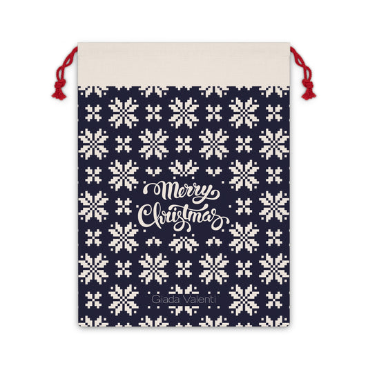 Jacquard Snowflake Gift Bag with exclusive Italian design print | Blue | Giada Valenti | Christmas Gift