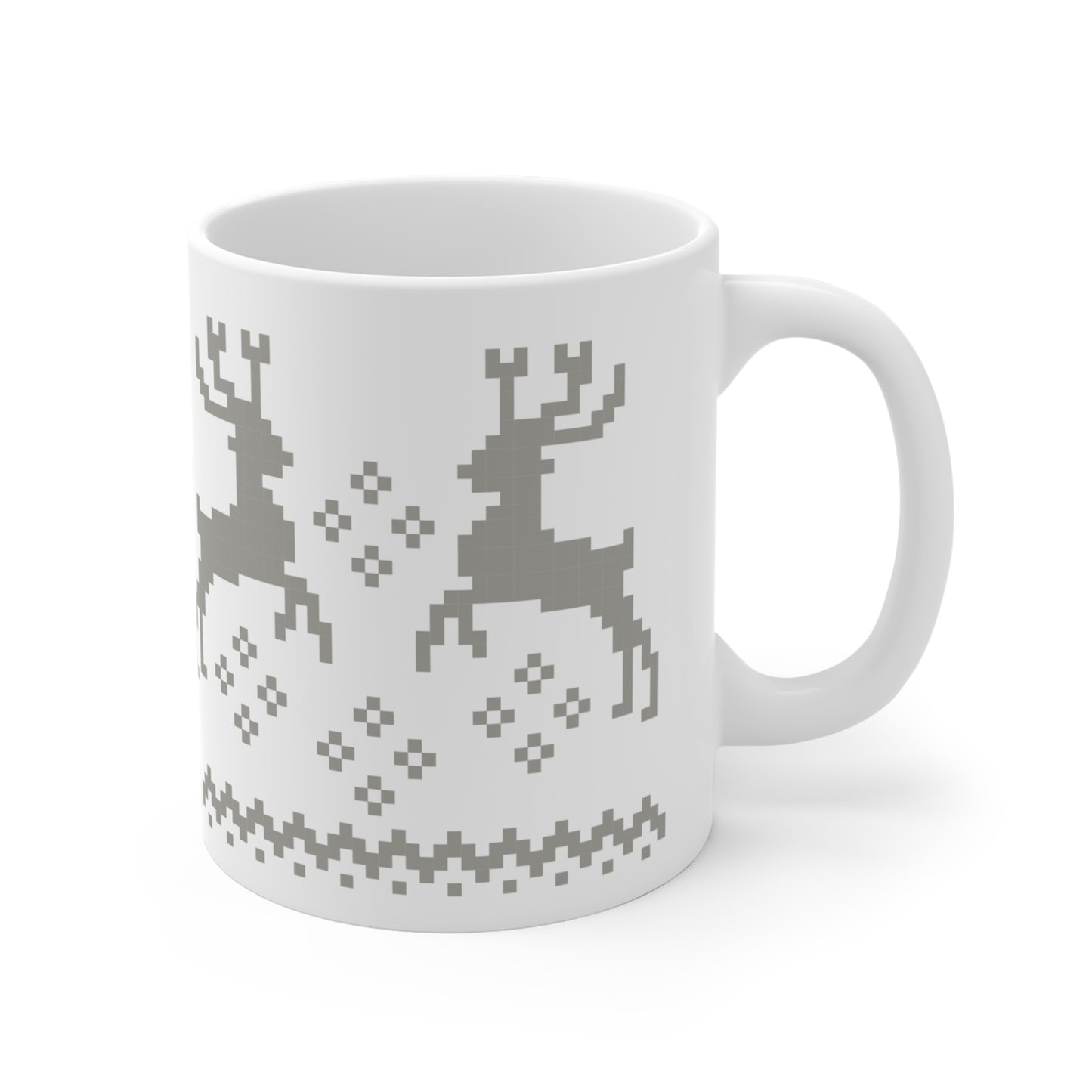 Jacquard Reindeer Christmas Mug with exclusive Italian design print (11oz) | Giada Valenti Collection