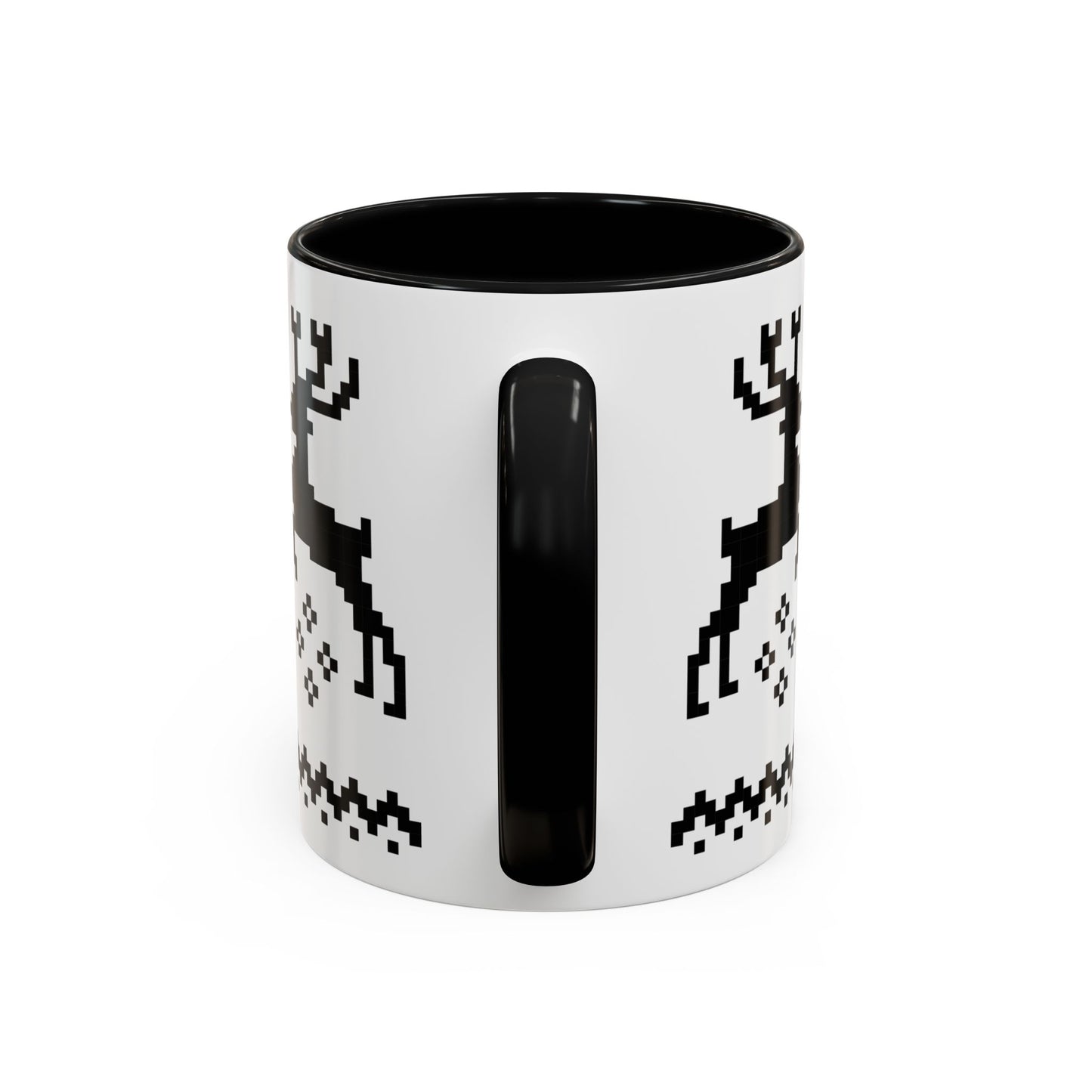 Jacquard Reindeer Christmas Mug with exclusive Italian design print (11oz) | Black | Giada Valenti Collection