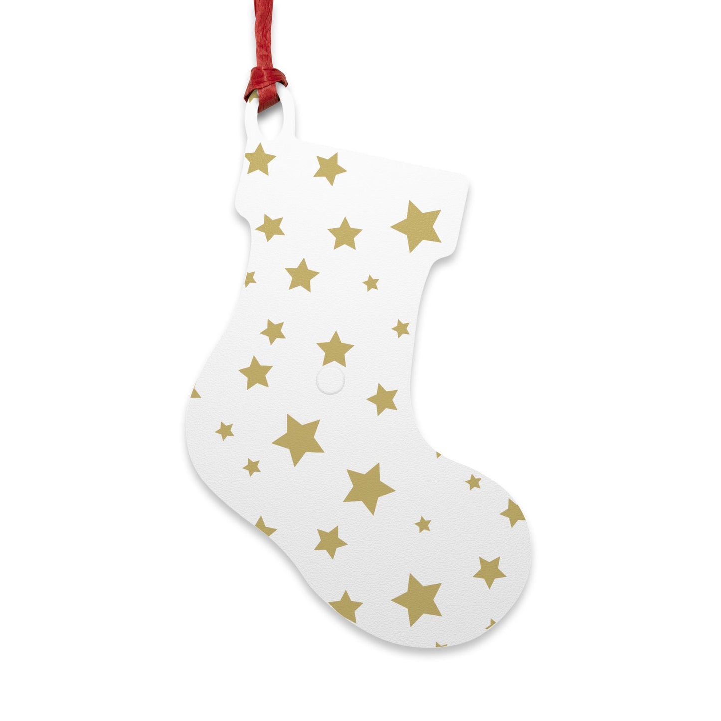 Giada Valenti | Christmas Stocking Wooden Ornament | Designed in Italy | White Gold Stars | Christmas Ornament | Christmas Gift