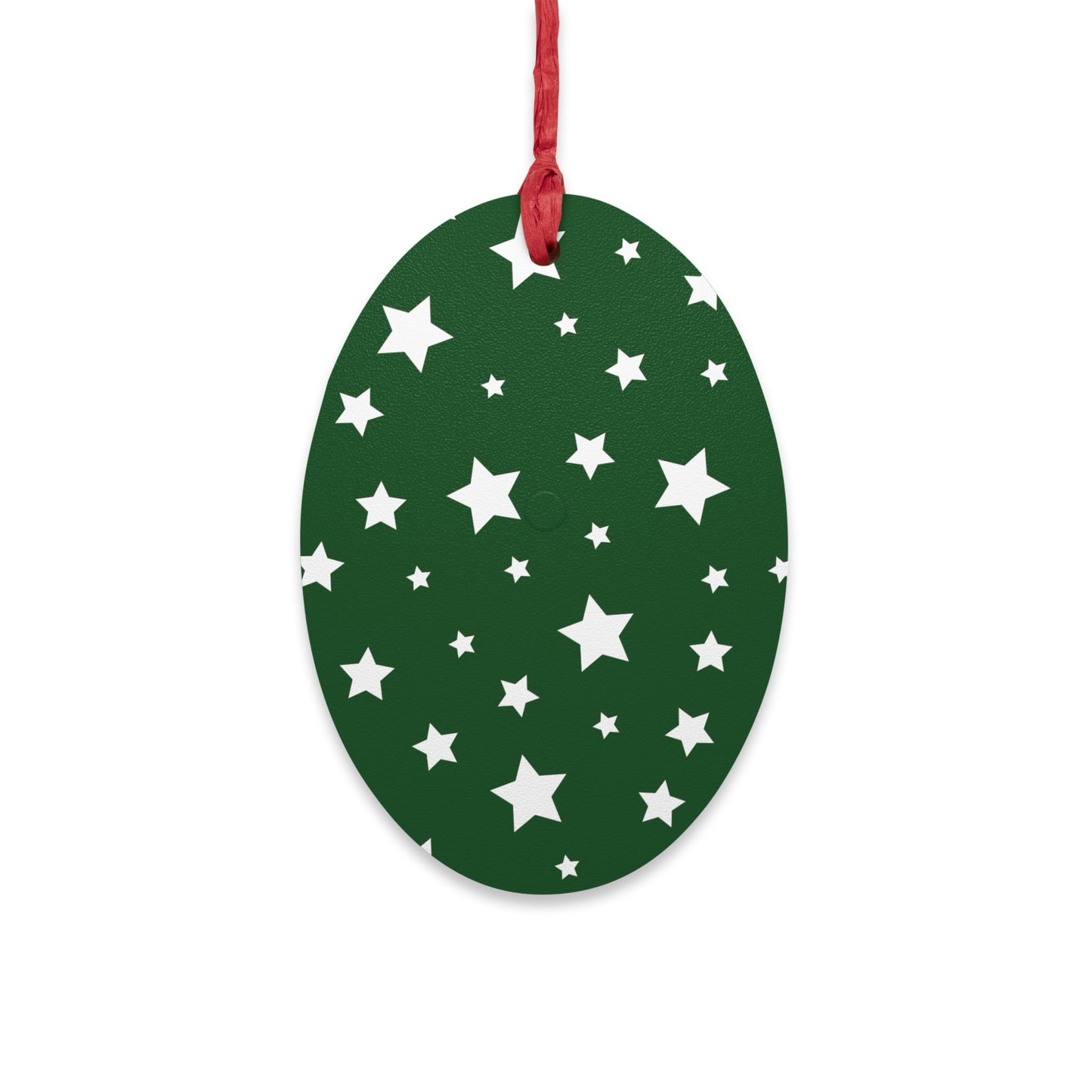 Oval Shape Wooden Ornaments | Designed in Italy | Green White Stars | Giada Valenti | Christmas Ornament | Christmas Gift | Italian Design