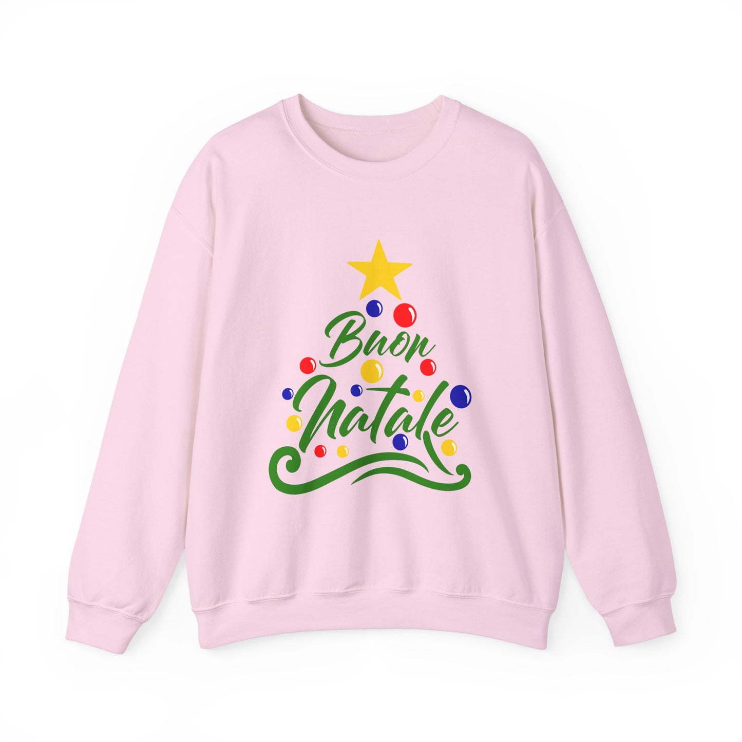 Buon Natale Unisex Heavy Blend™ Crewneck Sweatshirt - Giada Valenti Collection - Print designed in Italy by Elisa Savoia