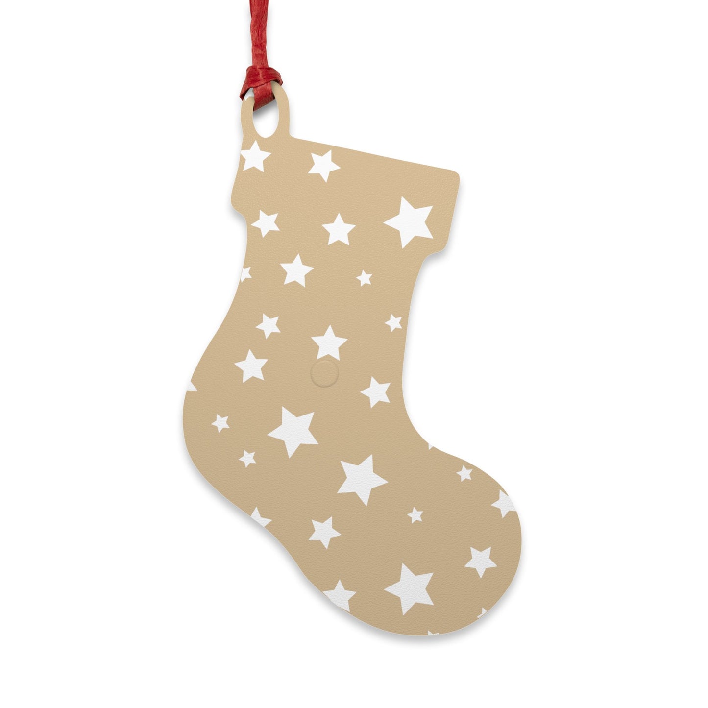 Giada Valenti | Christmas Stocking Wooden Ornaments | Designed in Italy | Beige White Stars  | Christmas Ornament | Christmas Gift