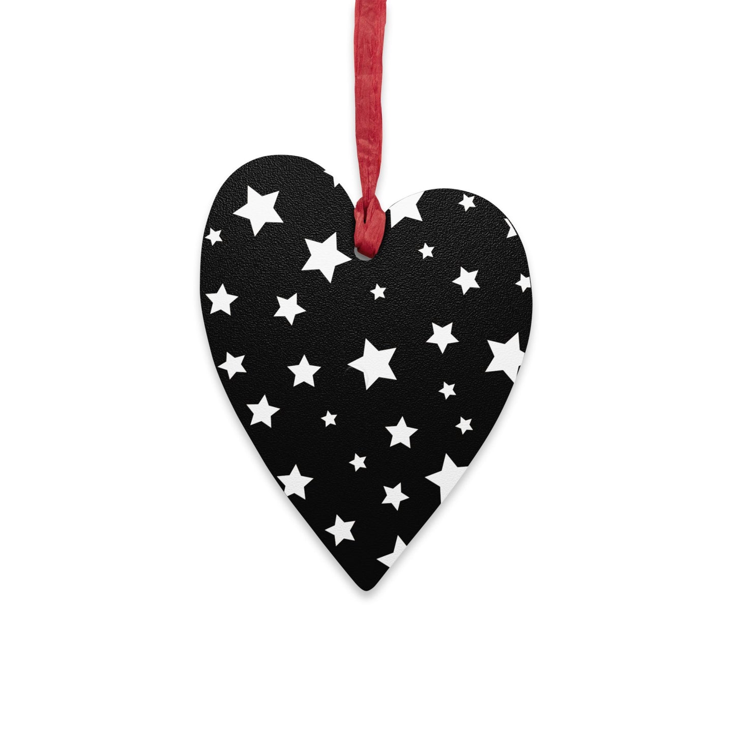 Giada Valenti | Heart Shape Wooden Ornament | Designed in Italy | Blue White Stars | Christmas Ornament | Christmas Gift