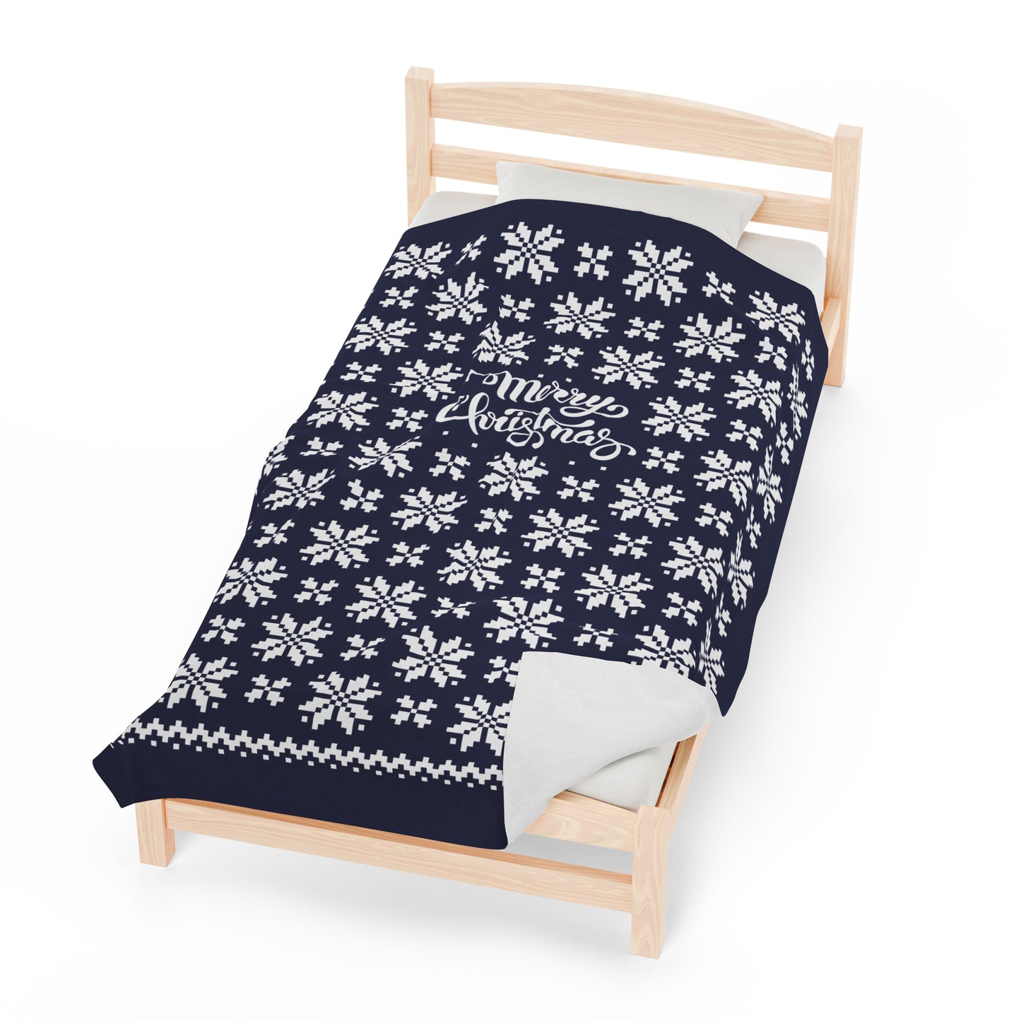 Jacquard Snowflake Christmas Velveteen Plush Blanket with Italian design print | 60x80 | Blue | Giada Valenti | Christmas Gift