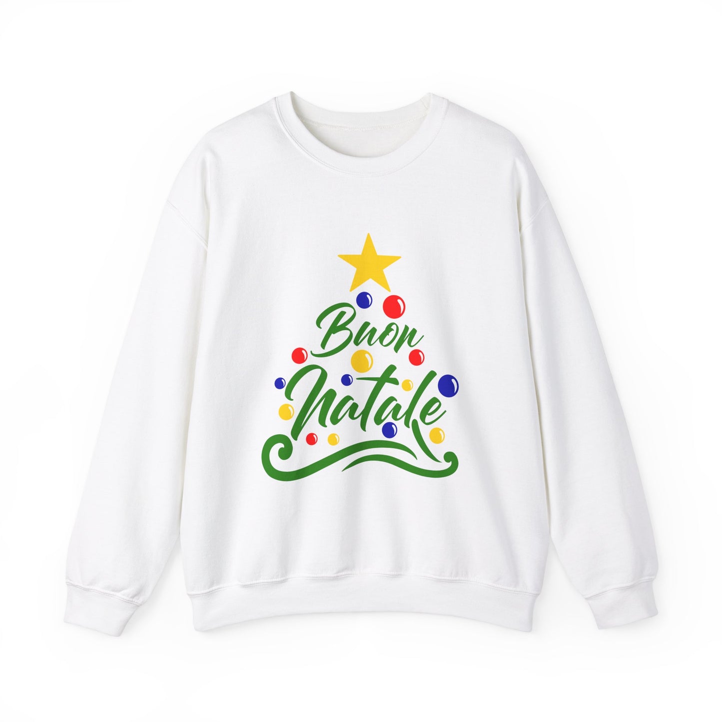 Buon Natale Unisex Heavy Blend™ Crewneck Sweatshirt - Giada Valenti Collection - Print designed in Italy by Elisa Savoia