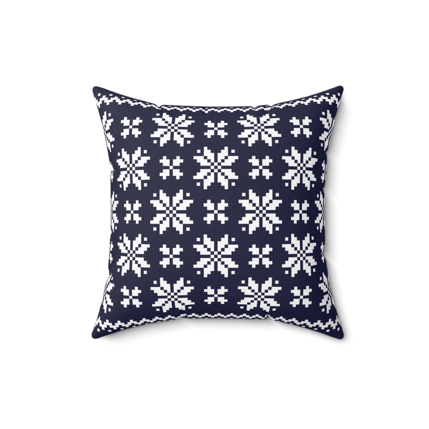 Merry Christmas Pillow with exclusive Italian Design print | BlueWhite Jacquard Snowflake | Giada Valenti Collection