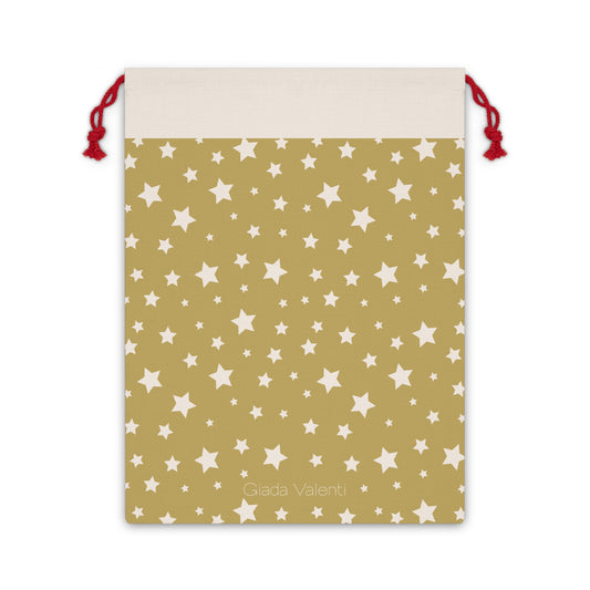 Christmas Stars Gift Bag with exclusive Italian design print | Gold | Giada Valenti | Christmas Gift