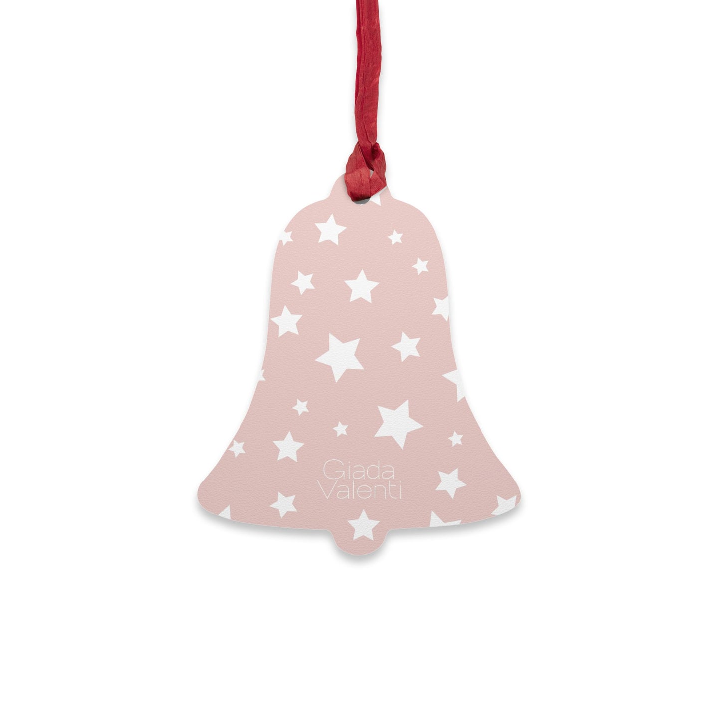 Giada Valenti | Bell Shape Wooden Ornaments | Designed in Italy | Pink White | Christmas Ornament | Christmas Gift