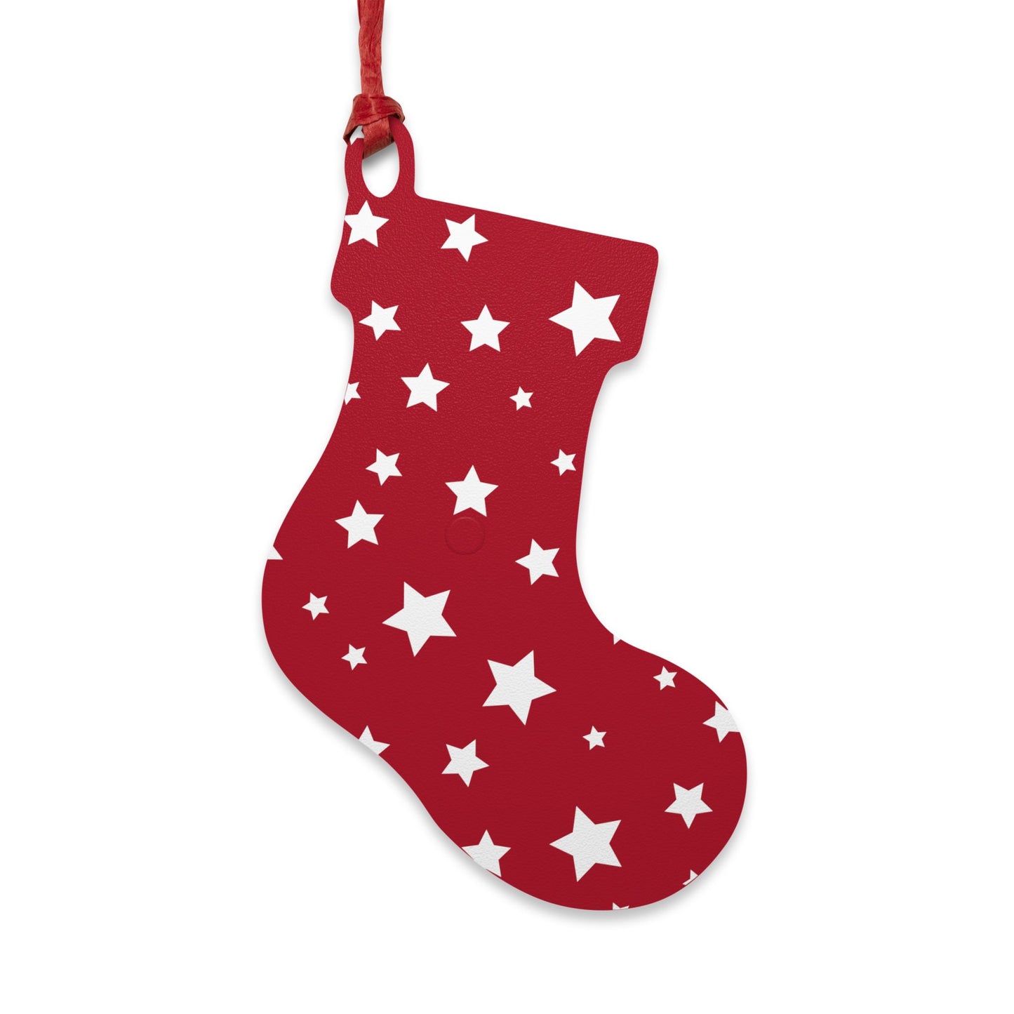 Giada Valenti | Christmas Stocking Wooden Ornament | Designed in Italy | Red White Stars | Christmas Ornament | Christmas Gift