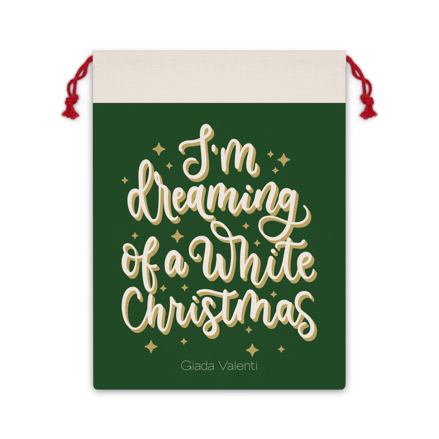 I'm Dreaming of a White Christmas Gift Bag with exclusive Italian design print | Green | Giada Valenti | Christmas Gift