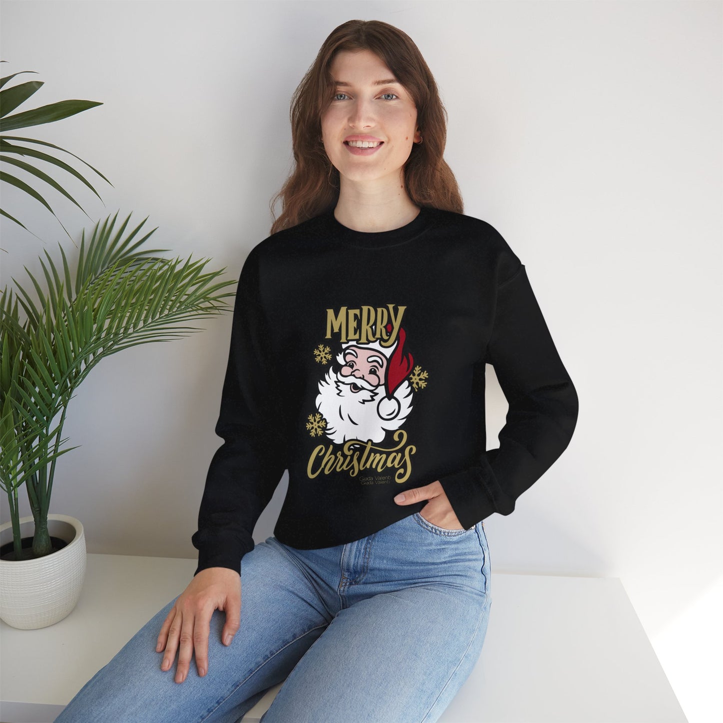 Giada Valenti | Santa Claus Unisex Heavy Blend™ Crewneck Sweatshirt | Designed in Italy | Italian Design | Black | Christmas Sweater