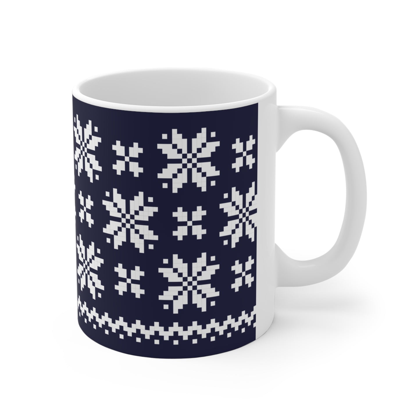 Jacquard Snowflake Mug with exclusive Italian design print (11oz) | Blue | Giada Valenti Collection