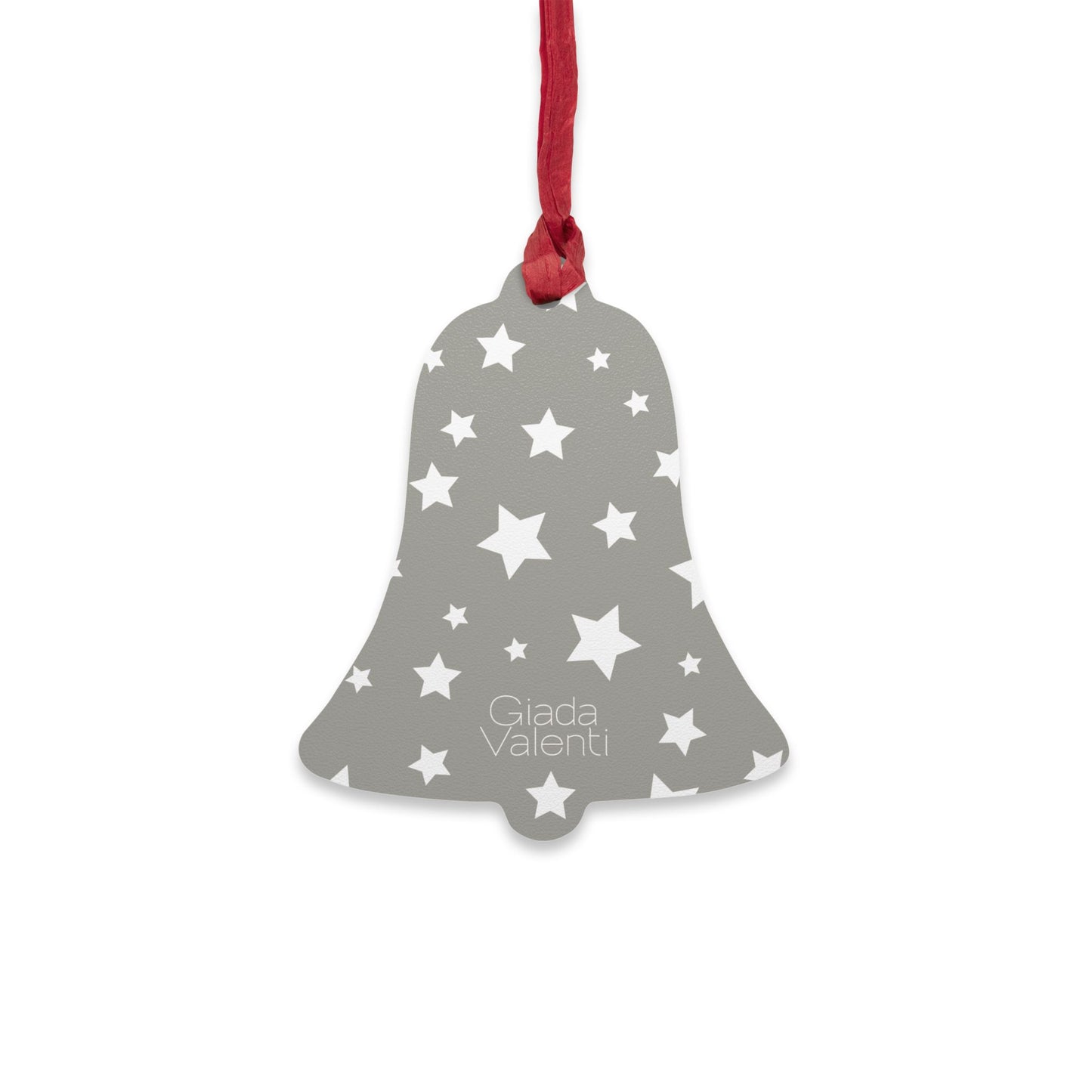 Giada Valenti | Bell Shape Wooden Ornaments | Designed in Italy | Silver White Stars | Christmas Ornament | Christmas Gift | Italian Design