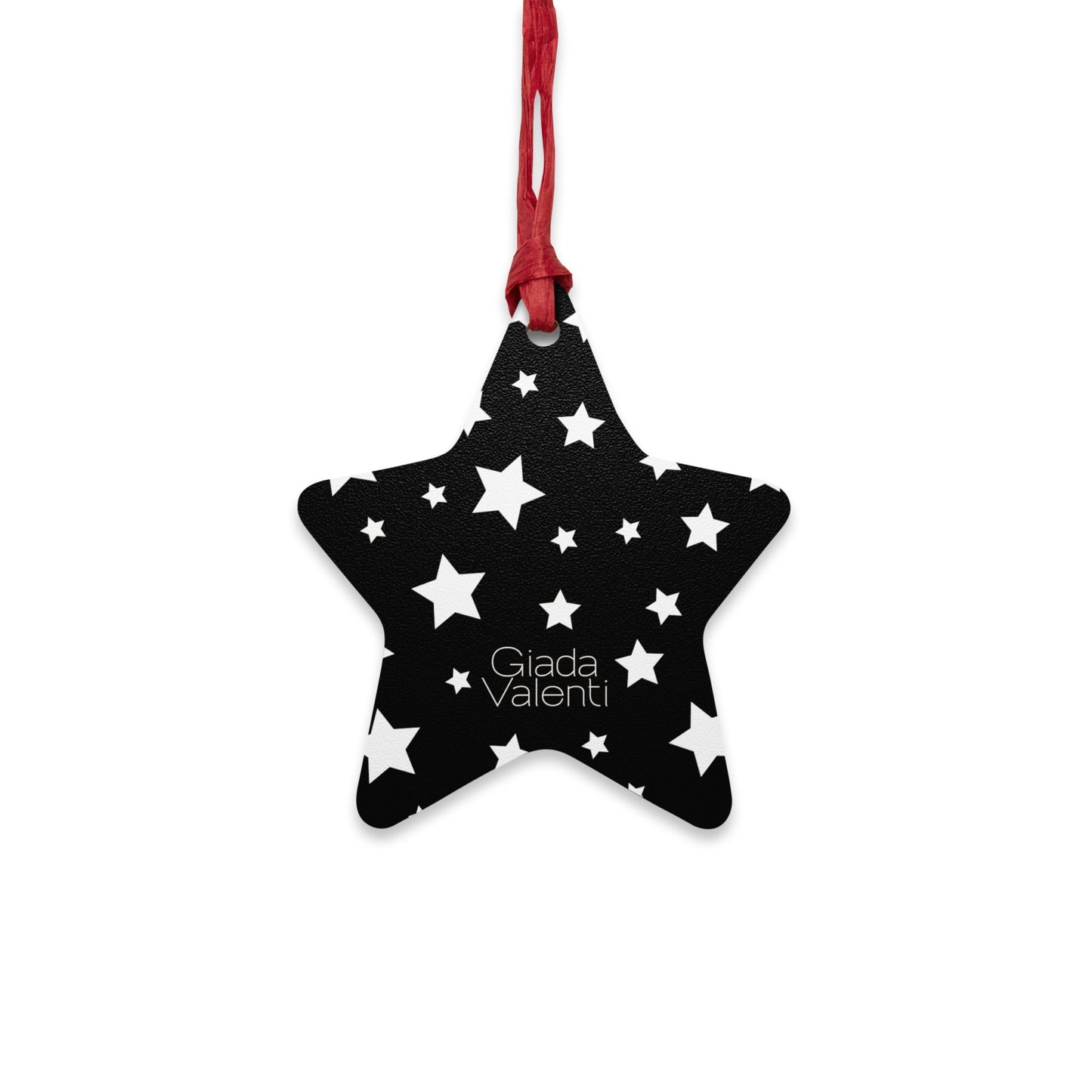 Giada Valenti | Star Shape Wooden Ornaments | Designed in Italy | Black White Star | Christmas Ornament | Christmas Gift | Italian Design