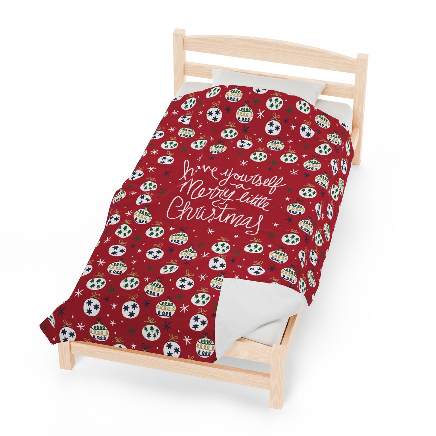 Have Yourself a Merry Christmas blanket with Italian design print | 60x80 | Green | Giada Valenti | Christmas Gift | Velveteen Plush Blanket