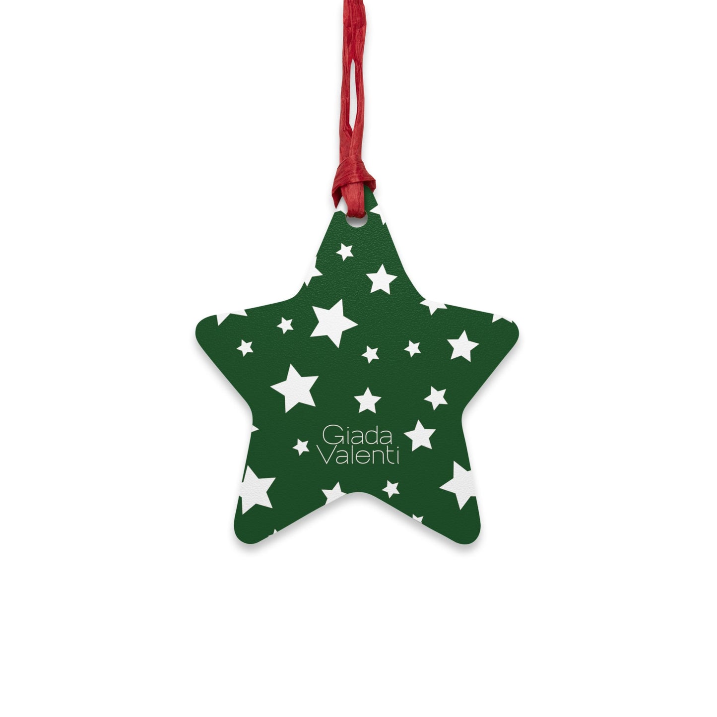 Giada Valenti | Star Shape Wooden Ornaments | Designed in Italy | Green White Star | Christmas Ornament | Christmas Gift | Italian Design