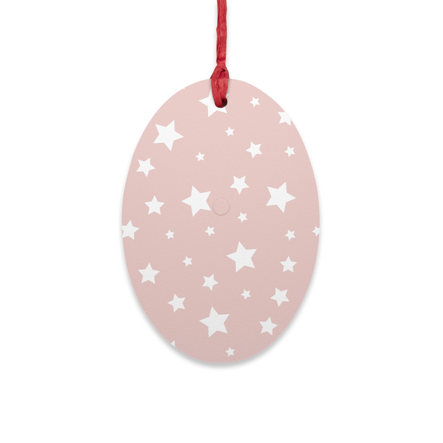 Giada Valenti | Oval Shape Wooden Ornaments | Print designed in Italy | Pink | Christmas Gift | Christmas Ornament