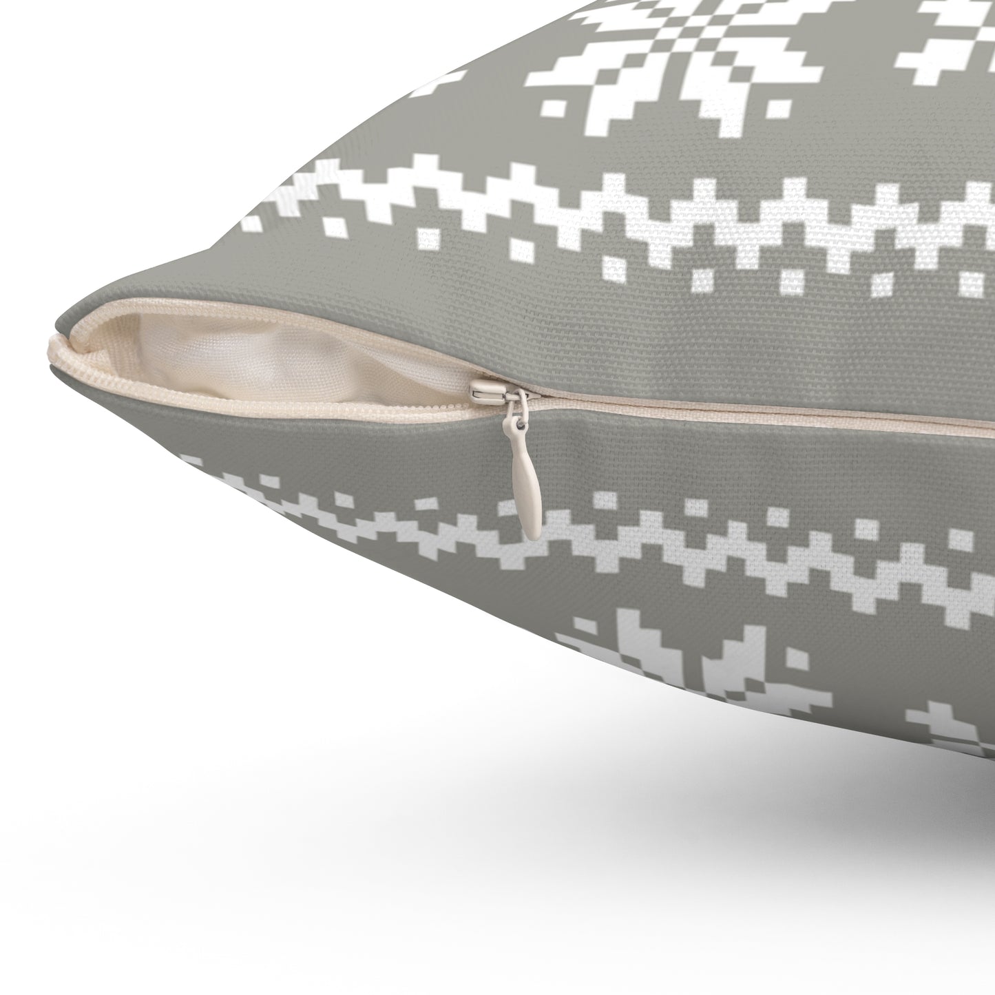 Merry Christmas Pillow with exclusive Italian Design print | Silver White Jacquard Snowflake | Giada Valenti Collection