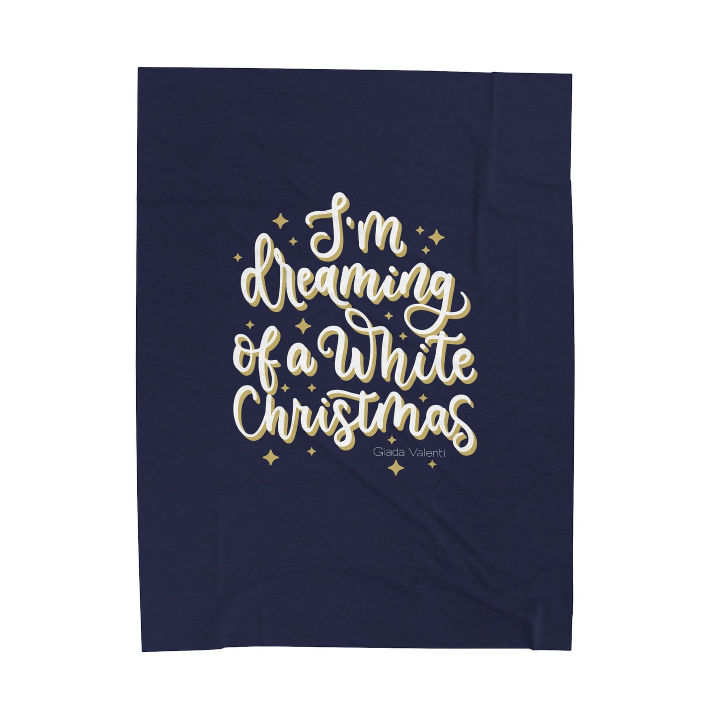 I'm Dreaming of a White Christmas Velveteen Plush Blanket with Italian design print | 60x80 | Blue | Giada Valenti | Christmas Gift