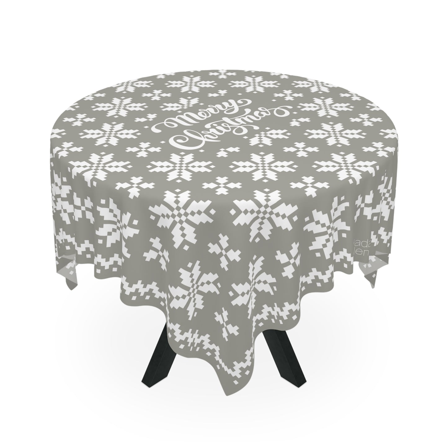 Jacquard Snowflake Christmas Tablecloth with Italian Design print | Silver White | Giada Valenti | Christmas Decoration | Christmas Gift