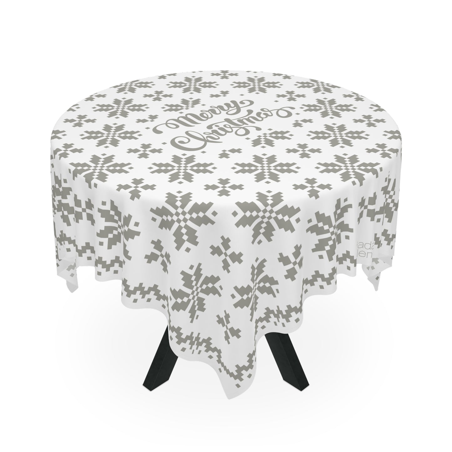 Jacquard Snowflake Christmas Tablecloth with Italian Design print | White Silver | Giada Valenti | Christmas Decoration | Christmas Gift