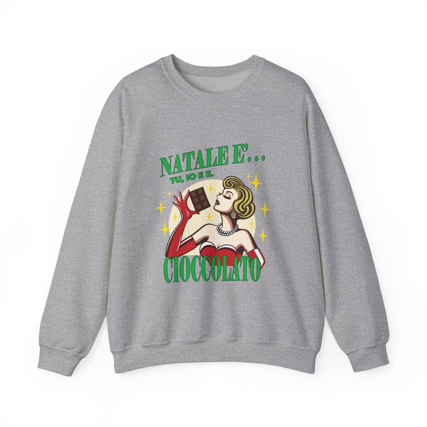 Ciocolato Unisex Heavy Blend™ Crewneck Sweatshirt - Giada Valenti Collection - Print designed in Italy by Elisa Savoia