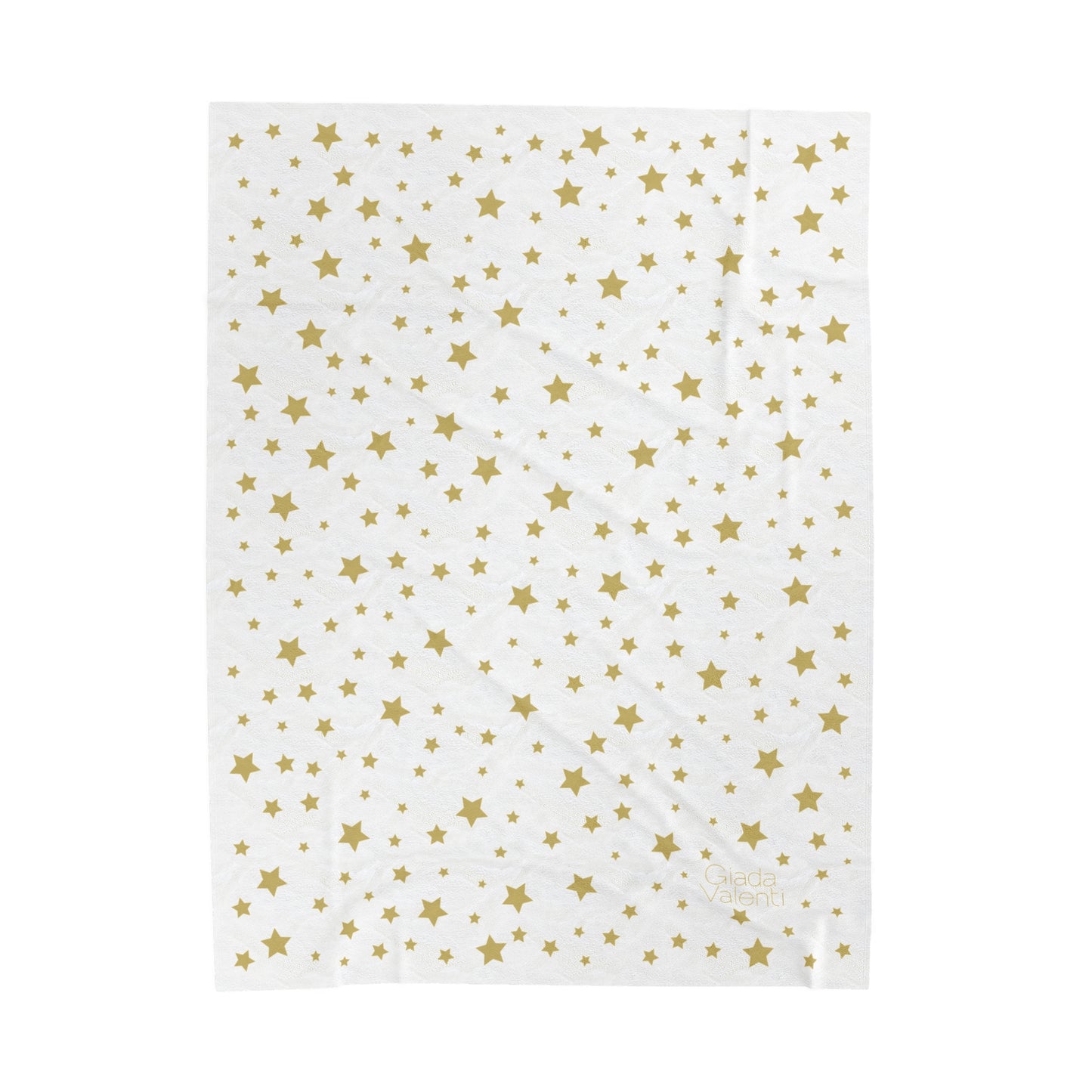 Gold Star Christmas blanket with Italian design print | 60x80 | White | Giada Valenti | Christmas Gift | Velveteen Plush