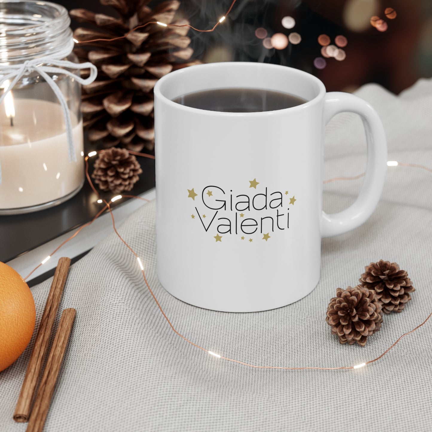 Giada Valenti Christmas Mug with exclusive Italian design print (11oz) | White | Giada Valenti Collection