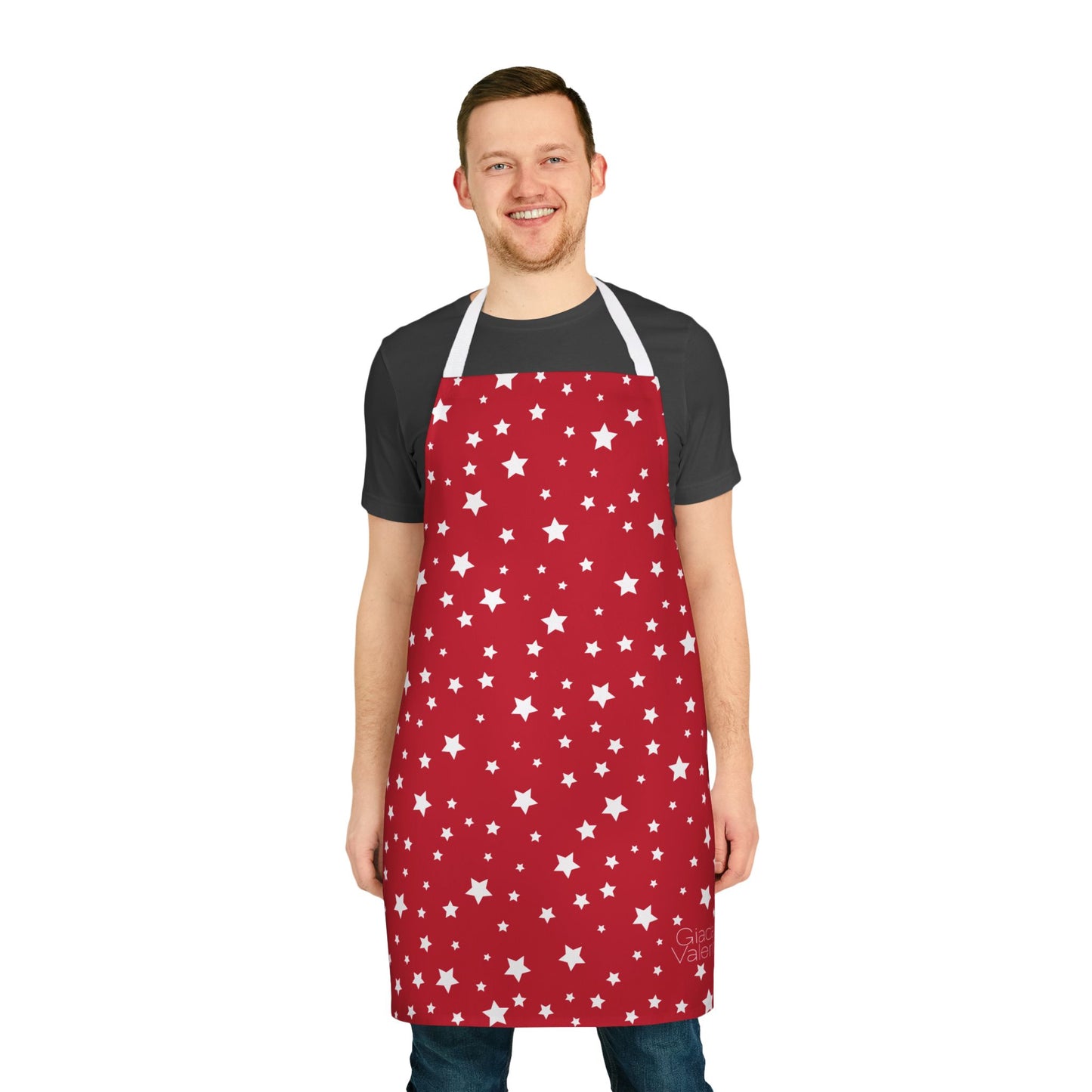 Christmas Stars Apron with Italian Design print | Red | Giada Valenti | Christmas Gift