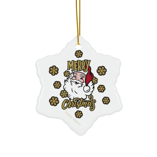 Merry Christmas Ceramic Ornament with exclusive Italian design print | Giada Valenti | Christmas Ornament | Christmas Gift