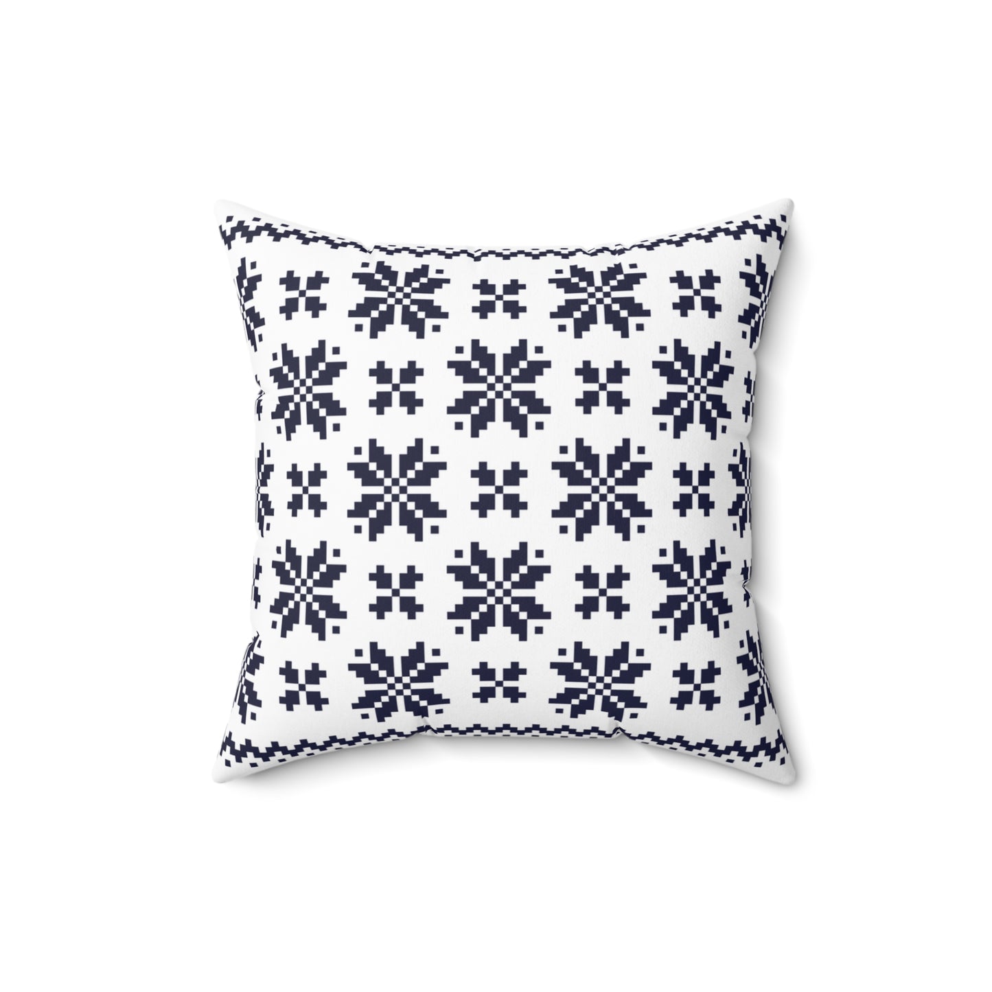 Merry Christmas Pillow with exclusive Italian Design print | White Blue Jacquard Snowflake | Giada Valenti Collection