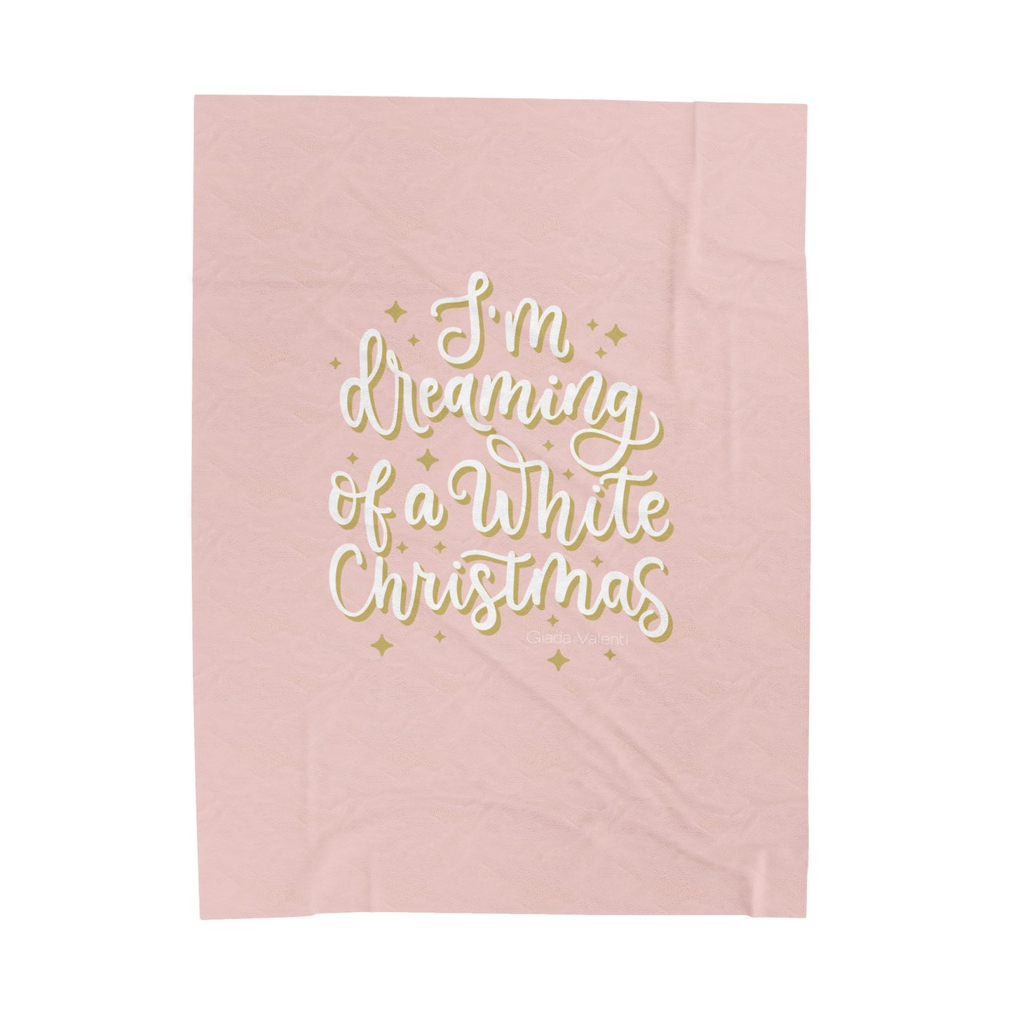 I'm Dreaming of a White Christmas Velveteen Plush Blanket with Italian design print | 60x80 | Blue | Giada Valenti | Christmas Gift