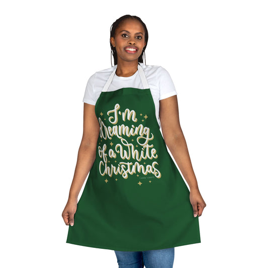 I'm Dreaming of a White Christmas Apron with Italian Design print | Green | Giada Valenti | Christmas Gift