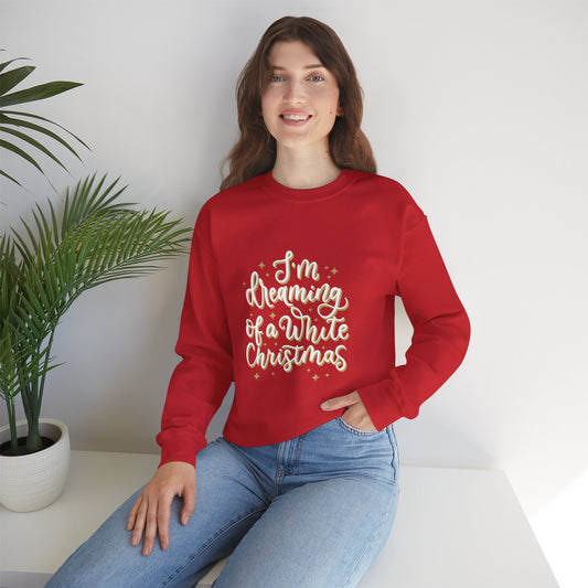 I'm dreaming of a White Christmas Unisex Heavy Blend™ Crewneck Sweatshirt with Italian design print | Giada Valenti | Christmas gift