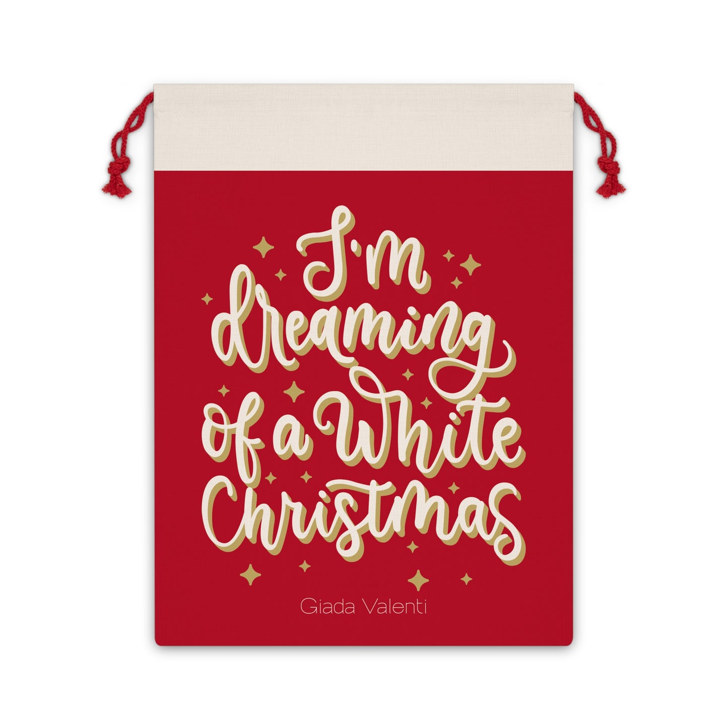 I'm Dreaming of a White Christmas Gift Bag with exclusive Italian design print | Red | Giada Valenti | Christmas Gift