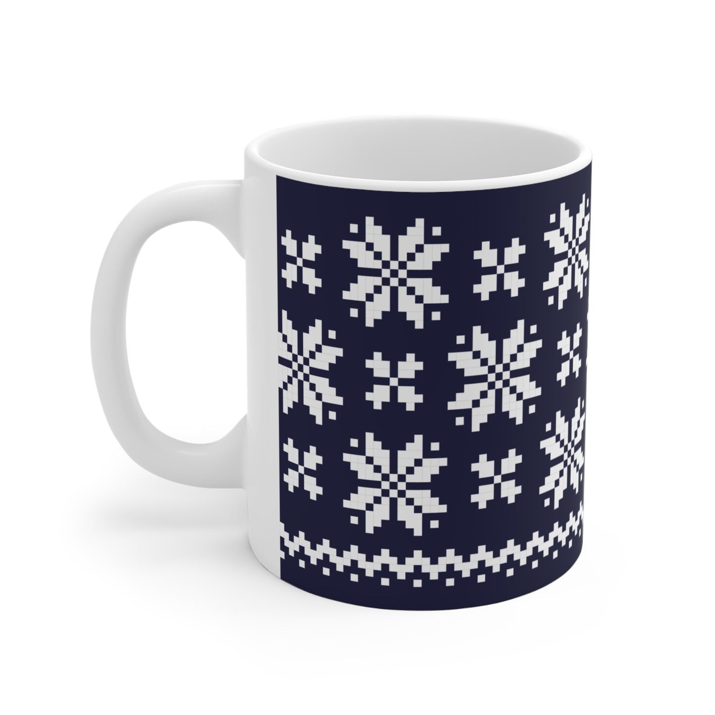 Jacquard Snowflake Mug with exclusive Italian design print (11oz) | Blue | Giada Valenti Collection