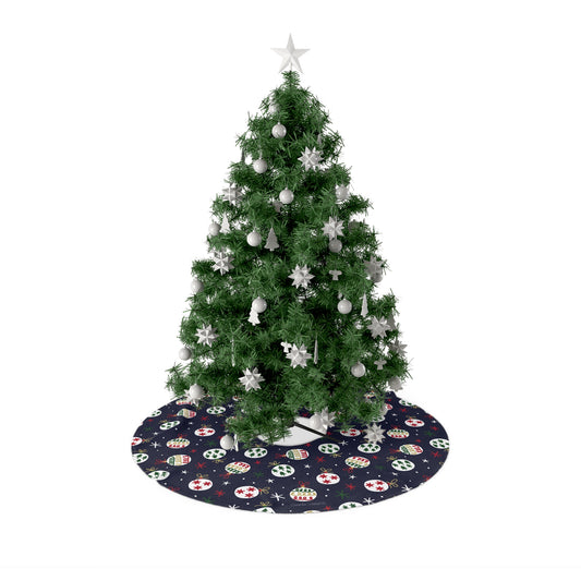 Christmas Ball Tree Skirt with Italian Design print | Blue |Giada Valenti | Christmas Decoration | Christmas Gift