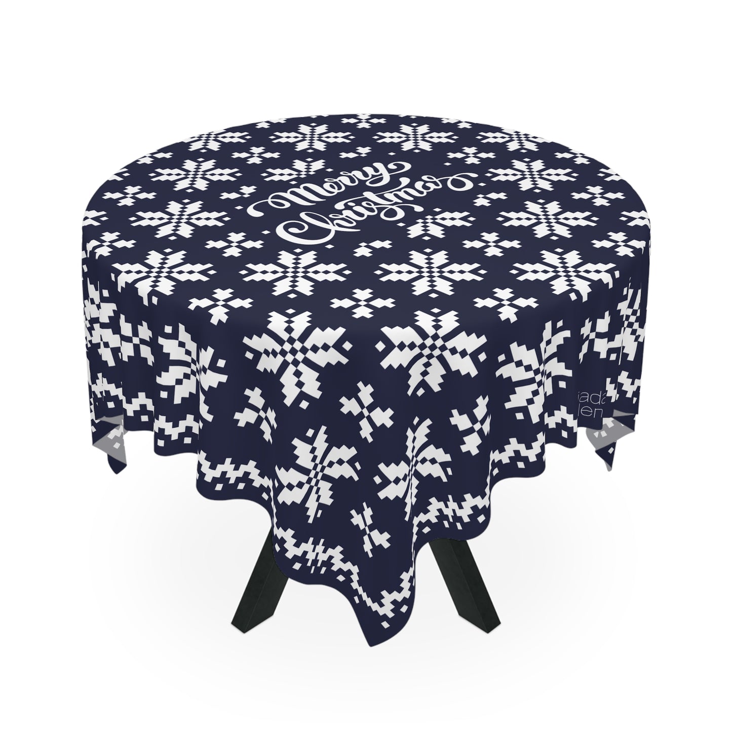 Jacquard Snowflake Christmas Tablecloth with Italian Design print | Green | Giada Valenti | Christmas Decoration | Christmas Gift