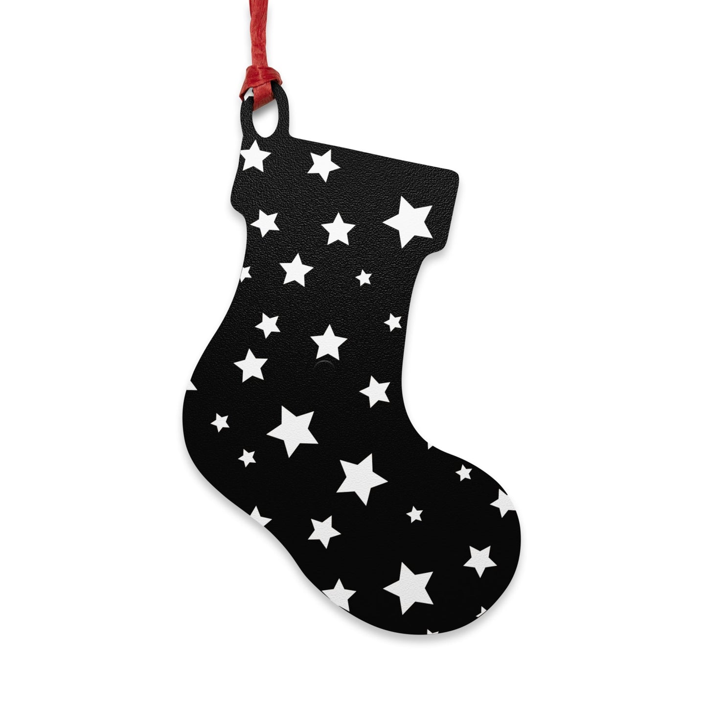 Giada Valenti | Christmas Stocking Wooden Ornament | Designed in Italy | Black White Stars | Christmas Ornament | Christmas Gift